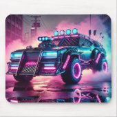 Synthwave Mad Max Apocalypse Car Mousepad Muismat (Voorkant)