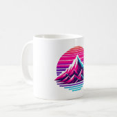 Synthwave Mountain Mug – Retro Sunset Coffee Cup (Devant gauche)