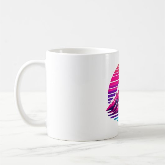 Synthwave Mountain Mug – Retro Sunset Coffee Cup (Gauche)