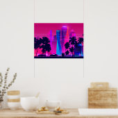 Synthwave Neon City Miami Vice Poster (Keuken)