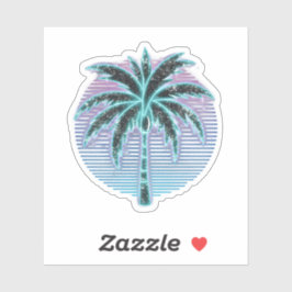 Synthwave neon palmboom sticker