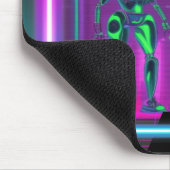 Synthwave Neon Robotic Graphic Muismat (Hoek)