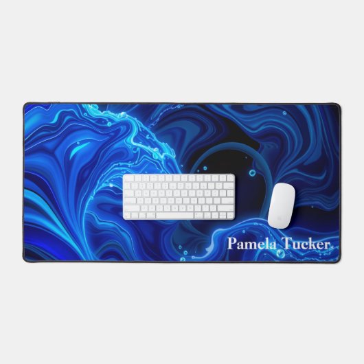 Synthwave Neon Wave Aesthetic Large Bureaumat (Keyboard & Muis)