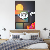 Synthwave Neuraliteit Modernist Canvas Afdruk (Insitu (Slaapkamer))
