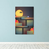 Synthwave Neurality Modernist II Canvas Afdruk (Insitu (Houten vloer))
