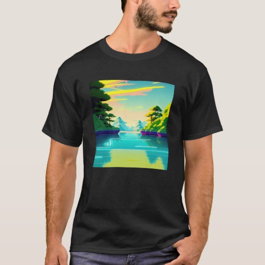 Synthwave outrun retrowave futuresynth Sci Fi 3 T-shirt (Voorkant)