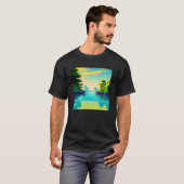 Synthwave outrun retrowave futuresynth Sci Fi 3 T-shirt (Voorkant volledig)