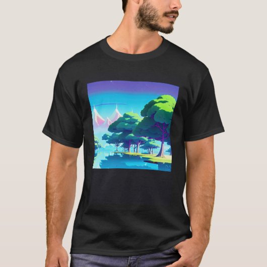 Synthwave outrun retrowave futuresynth Sci Fi 80 T-shirt (Voorkant)