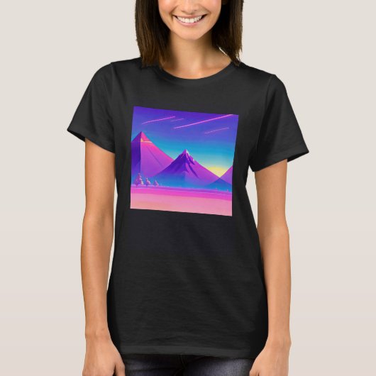Synthwave outrun retrowave futuresynth sciencefict t-shirt (Voorkant)