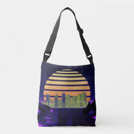 Synthwave Paarse crossbody tas
