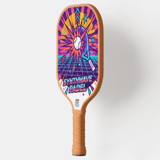 Synthwave Padel Retro Vector Illustratie Pickleball Paddle
