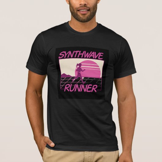 Synthwave Runner - Rétro Future Neon T-Shirt (Devant)
