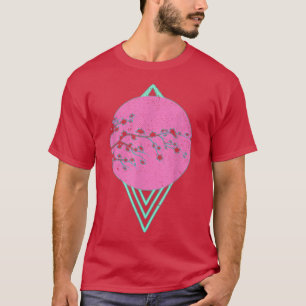 Synthwave Sakura Flower Japan 80's Vaporwave Cherr T-shirt