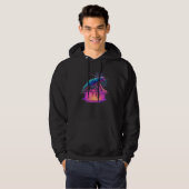 Synthwave Shrimp  Vaporwave Crawfish  Retro 90s Cr Hoodie (Voorkant volledig)