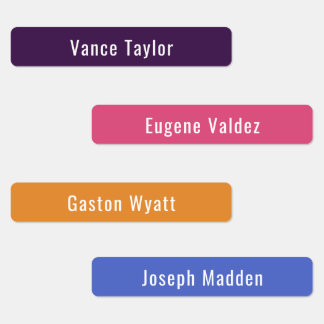 Synthwave Sunset Colors Waterproof Name Labels