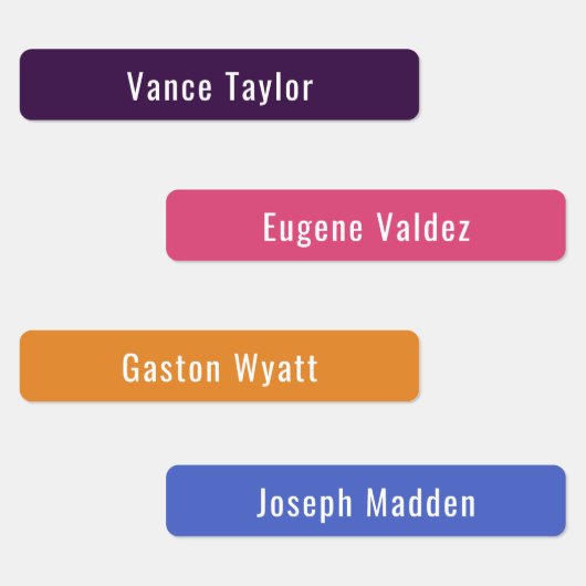 Synthwave Sunset Colors Waterproof Name Labels (Groep)