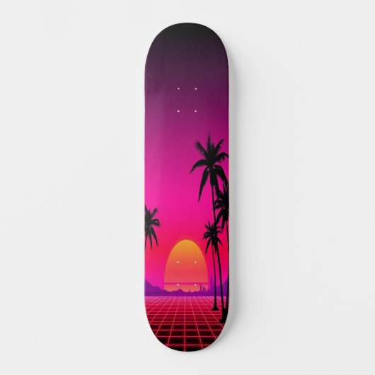 Synthwave Sunset: Edition 1 Skateboard (Voorkant)