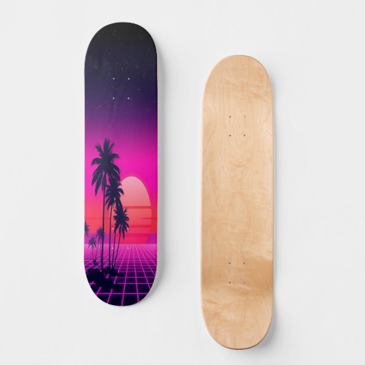 Synthwave Sunset: Edition 2 Skateboard (Voorkant)
