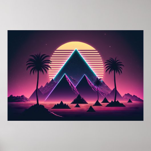 Synthwave Symphony: Echoes van de jaren 80 Poster (Voorkant)