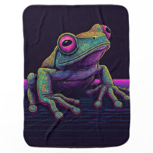 Synthwave Treefrog Babydeken