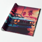 Synthwave Trends - BMW Classics AI-Generated Art - Cadeaupapier (Uitgerold)