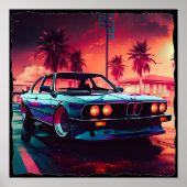 Synthwave Trends - BMW Classics AI-Generated Art - Poster (Voorkant)