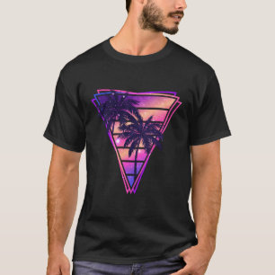 Synthwave vaporwave driehoek palmbomen gradiënt â t-shirt
