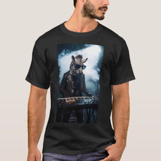 Synthwave Zebra Toetsenist T-Shirt