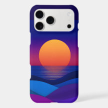 Synthwave Zonsondergang Abstracte Golven iPhone Ho