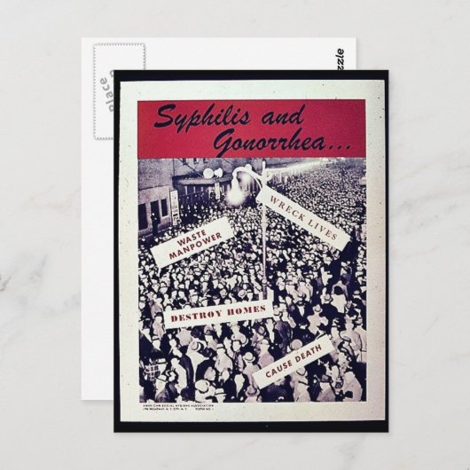 Syphilis en Gonorroe Briefkaart (Voorkant / Achterkant)