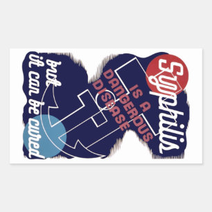 Syphilis is een gevaarlijke ziekte rechthoekige sticker