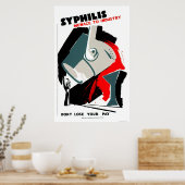 Syphilis is een menu 1940 WPA Poster (Keuken)