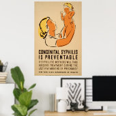 Syphilis is Preventable  1939 WPA Gezondheid Poster (Thuiskantoor)