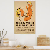 Syphilis is Preventable  1939 WPA Gezondheid Poster (Keuken)