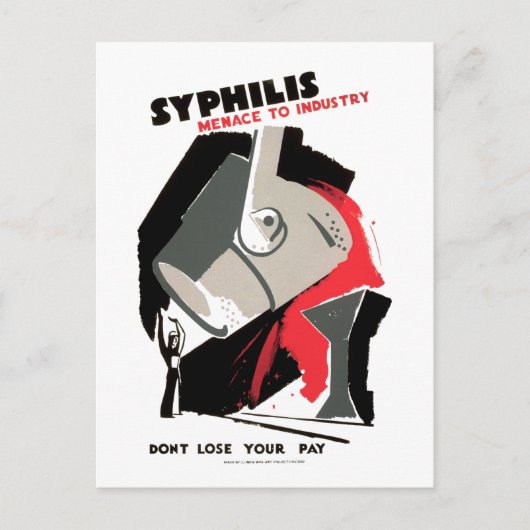 Syphilis ~ Menace naar de industrie Briefkaart (Voorkant)