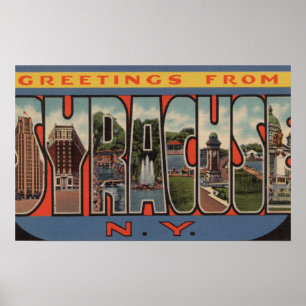 Syracuse, New York - grote letterscènes Poster
