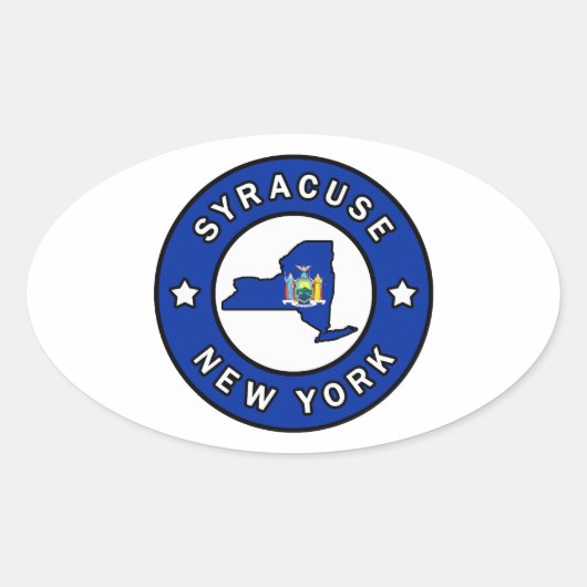 Syracuse New York Ovale Sticker (Voorkant)