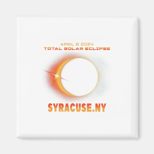 Syracuse New York Totale Zonsverduistering 2024 1 Magneet (Voorkant)