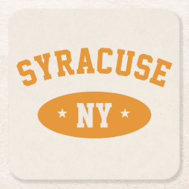 Syracuse, NY Retro Athletic-Style Paper Coasters Vierkante Kartonnen Onderzetter