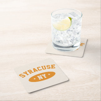 Syracuse, NY Retro Atletische Stijl Papieren Onder Vierkante Kartonnen Onderzetter