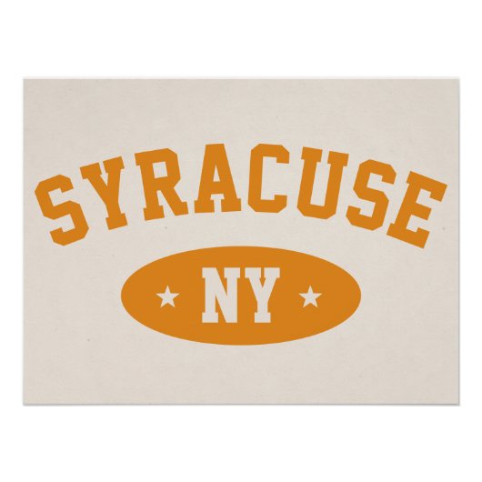 Syracuse NY Vintage Varsity-Style College Poster (Devant)