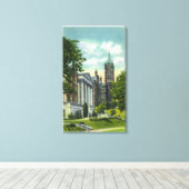 Syracuse U Campus-Uitzicht met Crouse College Canvas Afdruk (Insitu (Houten vloer))