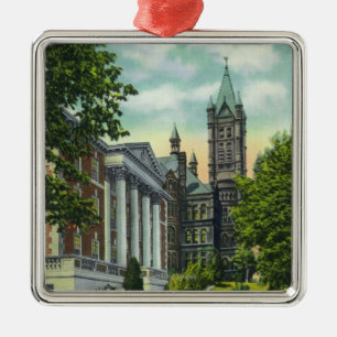 Syracuse U Campus-Uitzicht met Crouse College Metalen Ornament