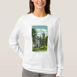 Syracuse U Campus-Uitzicht met Crouse College T-shirt