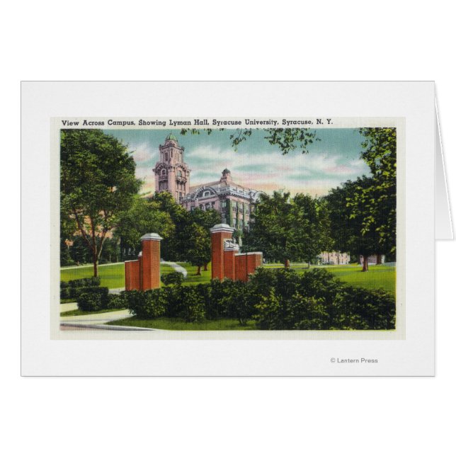 Syracuse U Campus Uitzicht met Lyman Hall (Voorkant Horizontaal)