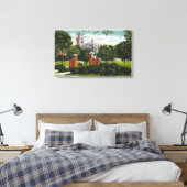 Syracuse U Campus Uitzicht met Lyman Hall Canvas Afdruk (Insitu (Slaapkamer))