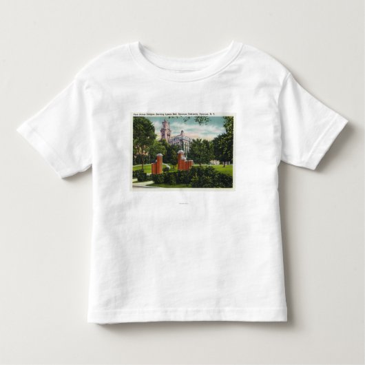 Syracuse U Campus Uitzicht met Lyman Hall Kinder Shirts (Voorkant)