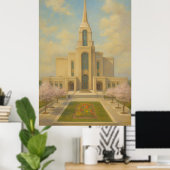 Syracuse Utah Temple Painting™ LDS Wall Art Poster (Bureau à domicile)