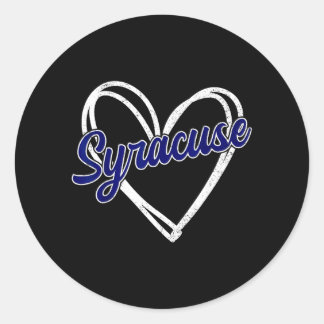 Syracuse Vintage Heart Kid Men Women Ronde Sticker