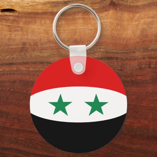 Syria Fisheye Flag Sleutelhanger (Voorkant)